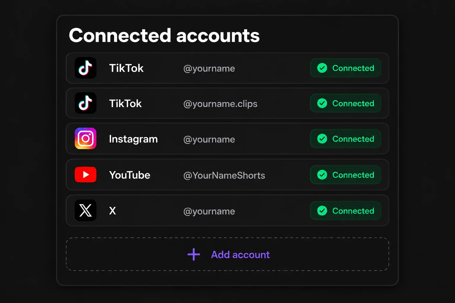 Connect All Your Social Media Accounts